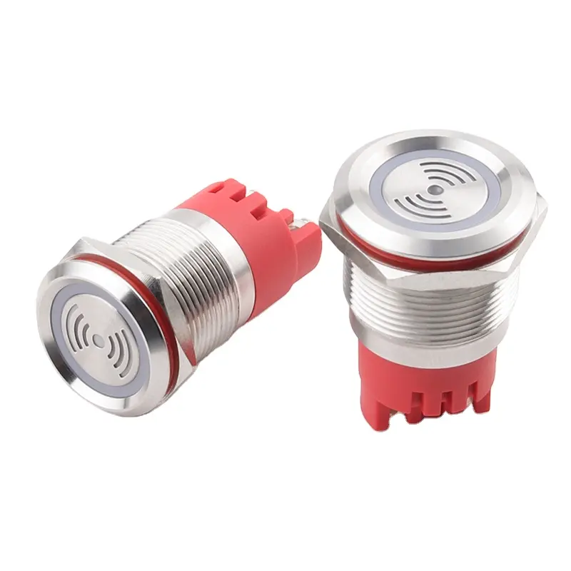 Wd19/22mm thương hiệu mở lỗ Flash buzzer 12V/24V/220V Ánh sáng màu đỏ vật liệu thép không gỉ âm thanh liên tục