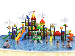 Structure <span class=keywords><strong>de</strong></span> jeu <span class=keywords><strong>aquatique</strong></span> commerciale avec toboggan en plastique, acier et PE pour centre commercial - Product Image 1