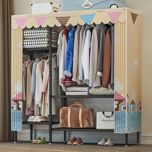 <span class=keywords><strong>Armadio</strong></span> Economico in Metallo con Ante Scorrevoli, Guardaroba in Tessuto Non Tessuto con 4 Ripiani Divisori - Product Image 6
