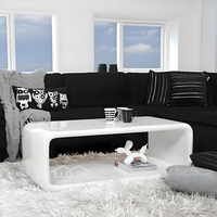 Table basse rectangulaire moderne en fibre de verre, style européen simple et luxueux, couleur et design personnalisables, mobilier de maison durable, OEM/ODM
