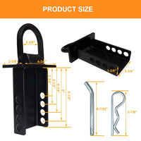 AMBITION 4 pièces 16200lbs Attaches de remorque à anneau en D pour poches de fixation, compatibles avec les camions à plateau et les remorques à poches de fixation de 2 po x 4 po