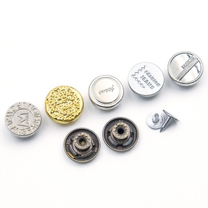 Remaches Metálicos de Aleación de Zinc Dorados de 15mm y 17mm con Logotipo Personalizado para Ropa, Botones de Metal para Jeans - Product Image 5