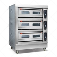 Nouveau four à pizza et à pain électrique commercial à 3 niveaux, en acier inoxydable, commande numérique, portable