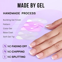 BTArtbox Faux Ongles Courts Carrés Faits Main à Coller Fournisseur en Gros Luxe Haute Qualité French Manucure en Gels Souples à Coller
