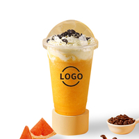 90mm 16oz 500ml Grossiste Gobelet en plastique jetable avec logo personnalisé pour thé Boba gobelet en plastique pp 16oz