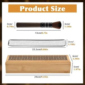 Bamboo <b>Incense</b> <b>Box</b> With Laser Engraving 24x6x5 Cm Hand Made For Indoor Aromatherapy Diffuser Decor - Product Image 5