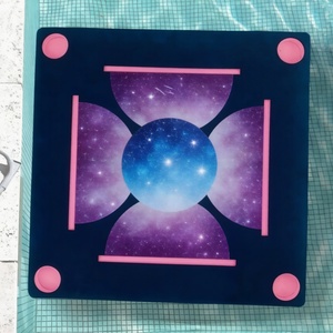 Tapis <span class=keywords><strong>de</strong></span> Mahjong Flottant Imprimé, Table <span class=keywords><strong>de</strong></span> Mahjong Carrée Portable avec Porte-Gobelet pour Cartes <span class=keywords><strong>de</strong></span> <span class=keywords><strong>Poker</strong></span> - Product Image 4