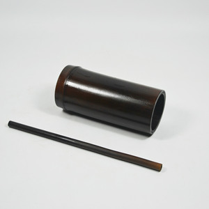 <b>Bamboo</b> Cup Deep Carbonized 6Cm Eco Friendly Drink Cup With <b>Bamboo</b> <b>Straws</b> For Tea Coffee Gift - Product Image 5
