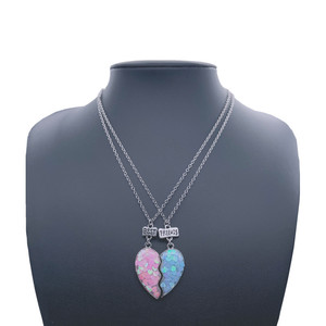 Love Best Friends Chain para niños Kid's Best Friendship Jewelry Half Heart Best Friend Collares - Product Image 2
