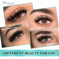 Extensions de Cils Volume Noir Foncé Mat SP EYELASH 0.05 Cachemire Fournitures pour Extensions de Cils Marque Privée Barquettes de Cils Individuels