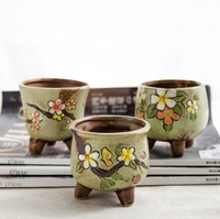 Pot de fleurs en céramique coréen pour plantes succulentes et cactus, mini décoration colorée, cadeau mignon pour fille