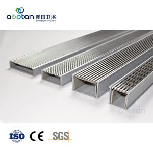 Ống thoát nước sàn nhà tắm bằng thép không gỉ 304/316 chất lượng cao, dạng thanh, có lưới chắn, chứng nhận CE - Product Image 1