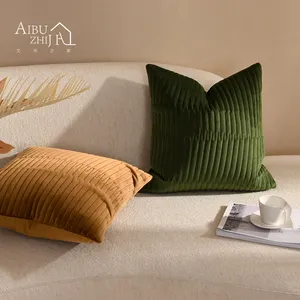 Aibuzhijia capa para travesseiro de veludo, capa em cor sólida de travesseiro para bordado, capa quadrada de travesseiro para sofá e quarto de 2022