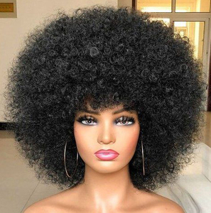 Perruques brésiliennes en dentelle transparente pour femmes noires, <span class=keywords><strong>coupe</strong></span> ondulée, en cheveux Remy afro crépus bouclés, pour perruque pixie avec frontale complète - Product Image 4