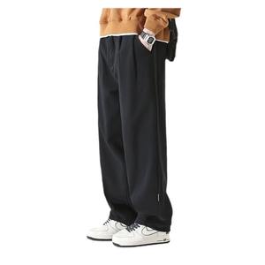 Pantalon long pour homme, style décontracté, léger, mi-long, peint, droit, couleur unie, simple, ample, tendance, polyvalent, nouveau printemps - Product Image 5