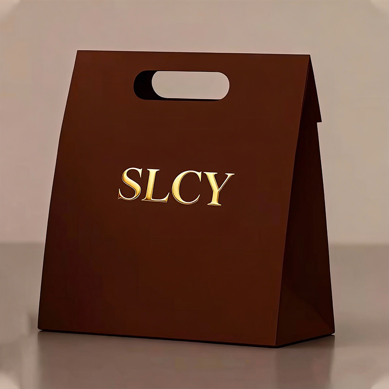Luxury Die Cut Handles Design Shopping Packaging Custom Gift Make up Beauty Durable Brown Reusable Jewelry Shopping Paper Bags