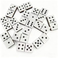 Jeu de dominos personnalisé à 2 couches en acrylique noir et blanc, double six, écologique, thème mode, avec plateau de jeu