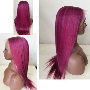 Xuchang Longguan Cheveux Humains Rose Néon Droite Vietnamien Cheveux Bruts 13x4 Lace Front Perruques Pour Les Femmes Noires - Product Image 5