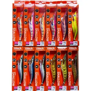 Fukushima zeeck 3.5เต้นรำลูกปัดเรืองแสง egi jigs ปลาหมึกตะขอขนาดใหญ่หางใหญ่ปลาหมึกเหยื่ออ่อนไม้กุ้ง - Product Image 1