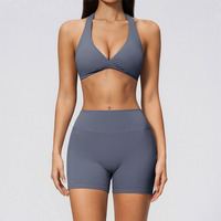 Ensemble de yoga pour femme, nouveau, avec effet push-up fessier et décolleté en V profond, contrôle du ventre, coupe ajustée et élastique, idéal pour l'été