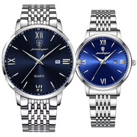 Montres de couple POEDAGAR 826+716, design minimaliste, acier inoxydable haut de gamme, quartz, MOQ 1 paire, montres de luxe pour affaires, Reloj.