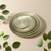 Plaque de qualité supérieure en acier inoxydable multi-usage pour restaurant maison Design classique pour fruits légumes viande mariages