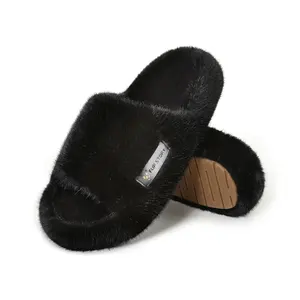 Women's House Slippers Fuzzy Platform Slides Faux Fur Fluffy Sandals Winter Memory Foam Cloud Footwear Latex Insoles