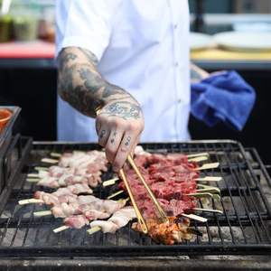 Tragbare 201 Edelstahl BBQ Grill zange Koreanische Grill zange 11 Zoll 9,4 Zoll Brat schaufel Home Outdoor Metall - Product Image 4