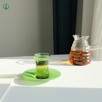 Ensemble de tasses à thé en verre borosilicate de luxe européen de 85 ml en gros, ensemble de tasses à café et soucoupes en verre personnalisé pour cappuccino