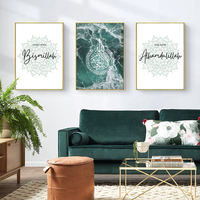 Tailai décor à la maison moderne musulman coran or Rose marbre 1 ensemble 3 pièces nordique photos peinture toile impression islamique mur Art