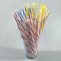 Pailles jetables rayées colorées pour Bubble Tea