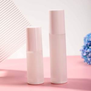 Forma redonda 30ml Clear Frosted PP Botella sin aire Esencia Agua con bomba blanca y tapa Botella de vacío al por mayor - Product Image 6