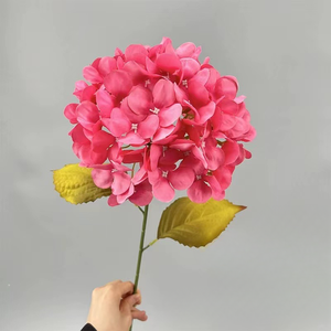 ดอกไฮเดรนเยียปลอมขนาดใหญ่สำหรับงานแต่งงาน วันวาเลนไทน์ และวันขอบคุณพระเจ้า สีเหลืองม่วง ของตกแต่งแบบนุ่ม ขายส่ง - Product Image 6