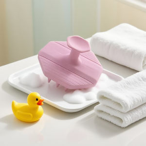 Brosse à <span class=keywords><strong>shampoing</strong></span> douce en silicone pour bébé-Épurateur doux pour le <span class=keywords><strong>cuir</strong></span> <span class=keywords><strong>chevelu</strong></span> pour un nettoyage indolore et un traitement du capuchon du berceau - Product Image 1