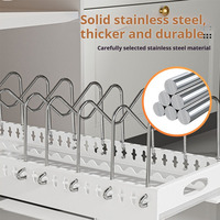 Range-tout de cuisine moderne silencieux et coulissant, multi-emplacements, réglable, pour couvercles de casseroles, gain de place, peinture cuite