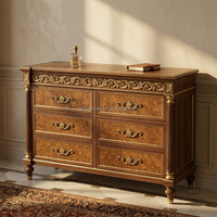 [OEM/ODM] Lit à baldaquin de luxe néoclassique en bois de palissandre, cadre de lit King Size pour projets de mobilier d'hôtels 5 étoiles et villas