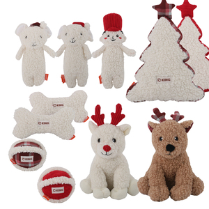 Cuztomisatie Hond Kerst Pluche Kauwspeelgoed Gevulde Bal Kerstcadeau Huisdier Piepend Speelgoed - Product Image 1