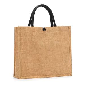 Customize Your Own logo Birthday Souvenir Shopping Beach <b>Travel</b> <b>Tote</b> Jute Gift <b>Bags</b> for Small Business - Product Image 2