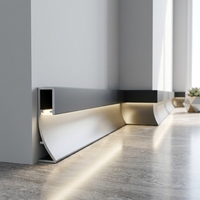 Perfil de Aluminio Arquitectónico con LED para Transición de Pared a Suelo e Iluminación Ambiental