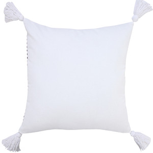 Cuscino con cerniera in cotone 100% HMS 20 \ "X 20 \" decorativo grigio chiaro e bianco - Product Image 5