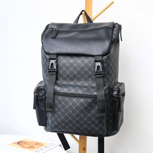Korean Style Men's <b>Backpack</b> <b>Large</b> Capacity Travel Bag PU Leather 14 Inch Laptop Compartment Wear Resistant Neutral Gender - Product Image 4