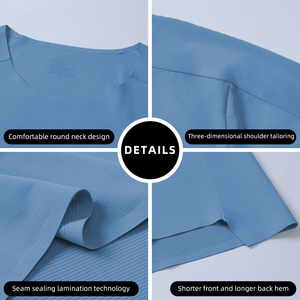 OEM Tùy Chỉnh Người Đàn Ông Của Thoáng Khí Đường May Niêm Phong Nhanh Chóng Khô Thể Thao T-Shirt Vòng Cổ Chống Trượt HEM Tập Thể Dục Chạy Phòng Tập Thể Dục Hàng Đầu - Product Image 3