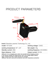Control Remoto Inalámbrico para Automóvil, Carga USB, Código de Aprendizaje/Código Variable/Código D4copy, Transmisor de Marca, Abrepuertas de Garaje