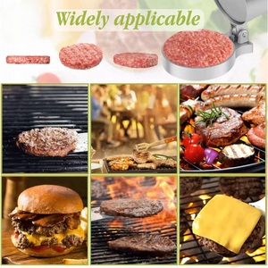Presse à hamburgers manuelle à épaisseur réglable - Machine à galettes antiadhésive pour hamburgers faits <span class=keywords><strong>maison</strong></span>, viande de bœuf et de poulet - Product Image 6