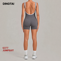 Combinaison de sport Dingtai Color Block en nylon brossé et élasthanne, une pièce, sans manches, pour yoga et fitness