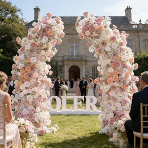 Arche de <span class=keywords><strong>fleurs</strong></span> artificielles rouges 5D pour toile de fond de mariage, décoration de mariage, mur de roses pour <span class=keywords><strong>photos</strong></span> de célébrités d'Internet - Product Image 1