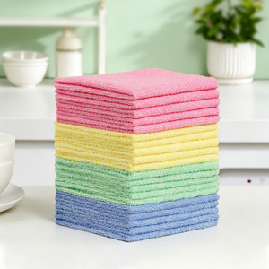 ผ้าเช็ดจานไมโครไฟเบอร์สีต่างๆ ซักง่าย แห้งไว คุณภาพพรีเมียม ไม่เป็นขุย สำหรับทำความสะอาดครัว เช็ดจาน แก้ว และเตา แบบกำหนดเองได้ - Product Image 4