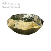 Table basse de luxe en diamant doré quincaillerie en acier inoxydable meubles de maison de qualité supérieure table d'hôtel