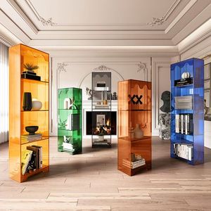 Estantería de acrílico simple para dormitorio, vitrina de almacenamiento de pie, librería - Product Image 1