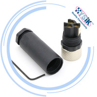 Conector de Sensor M8 de 3 y 4 Pines, Enchufe de Ensamblaje IP67, Conectores Angulares de 90 Grados Blindados a Prueba de Agua para Automatización